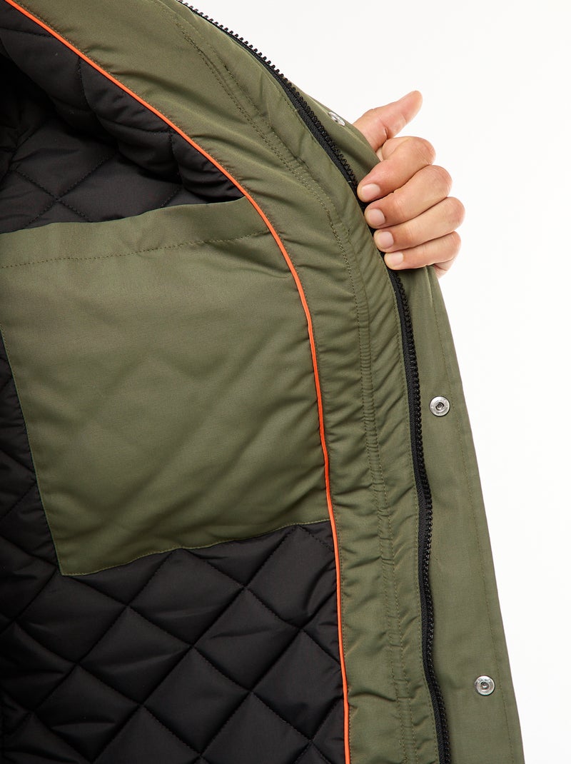 Parka con cappuccio midi Verde - Kiabi