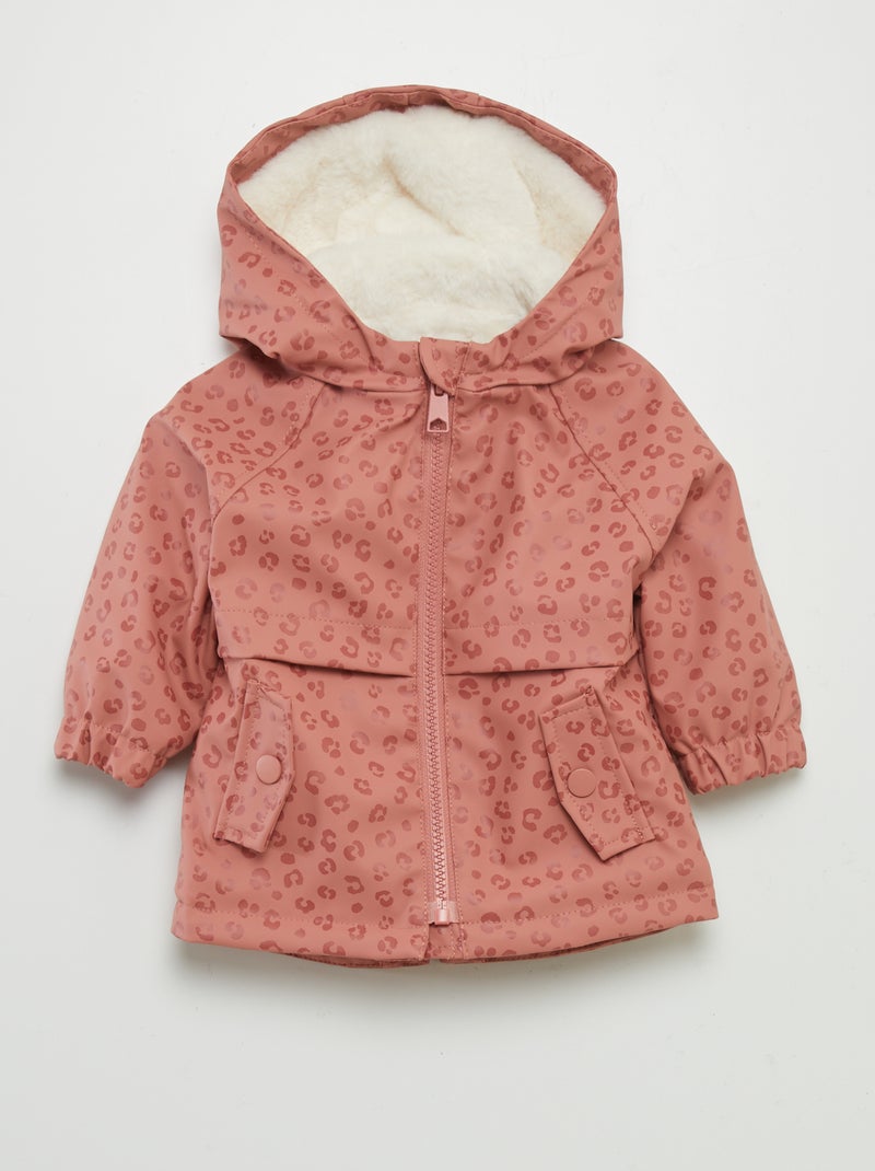 Parka con cappuccio profilato in pelliccia sintetica ROSA - Kiabi