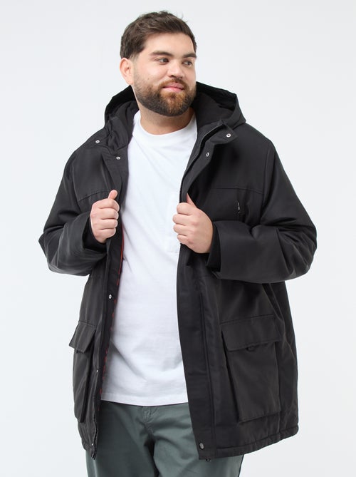 Parka con cappuccio tinta unita idrorepellente - Kiabi