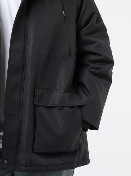 Parka con cappuccio tinta unita idrorepellente - Kiabi