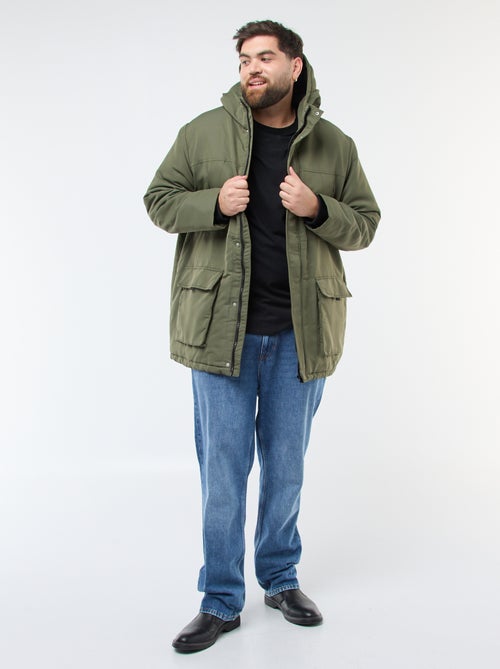 Parka con cappuccio tinta unita idrorepellente - Kiabi