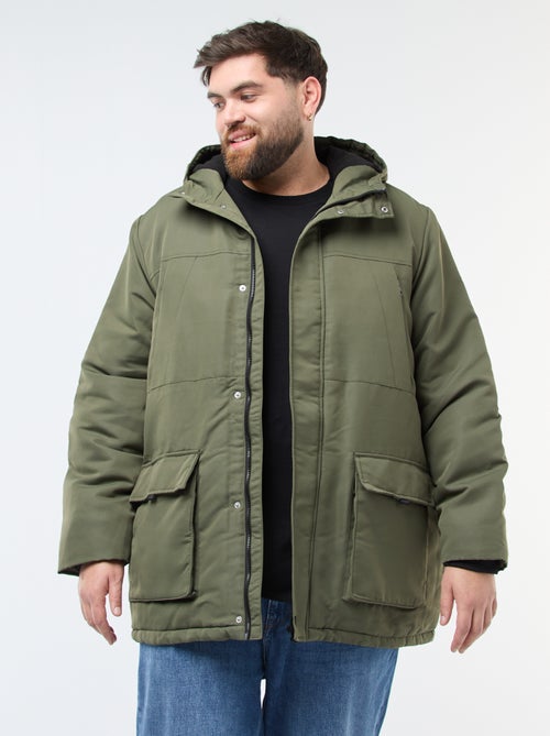 Parka con cappuccio tinta unita idrorepellente - Kiabi