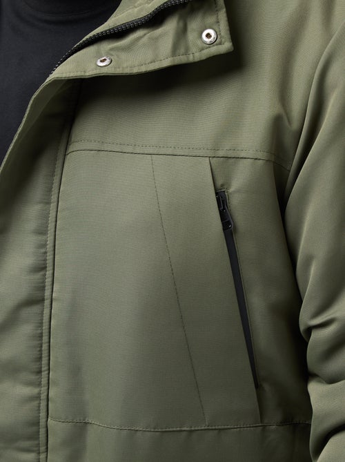 Parka con cappuccio tinta unita idrorepellente - Kiabi