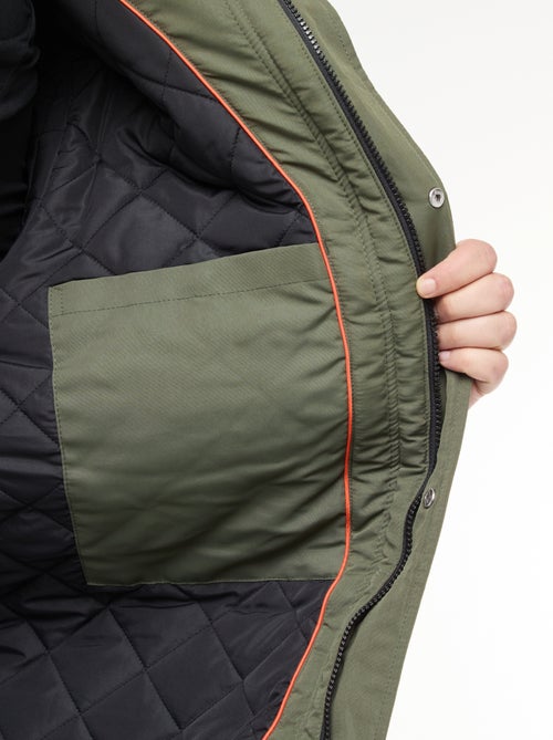 Parka con cappuccio tinta unita idrorepellente - Kiabi