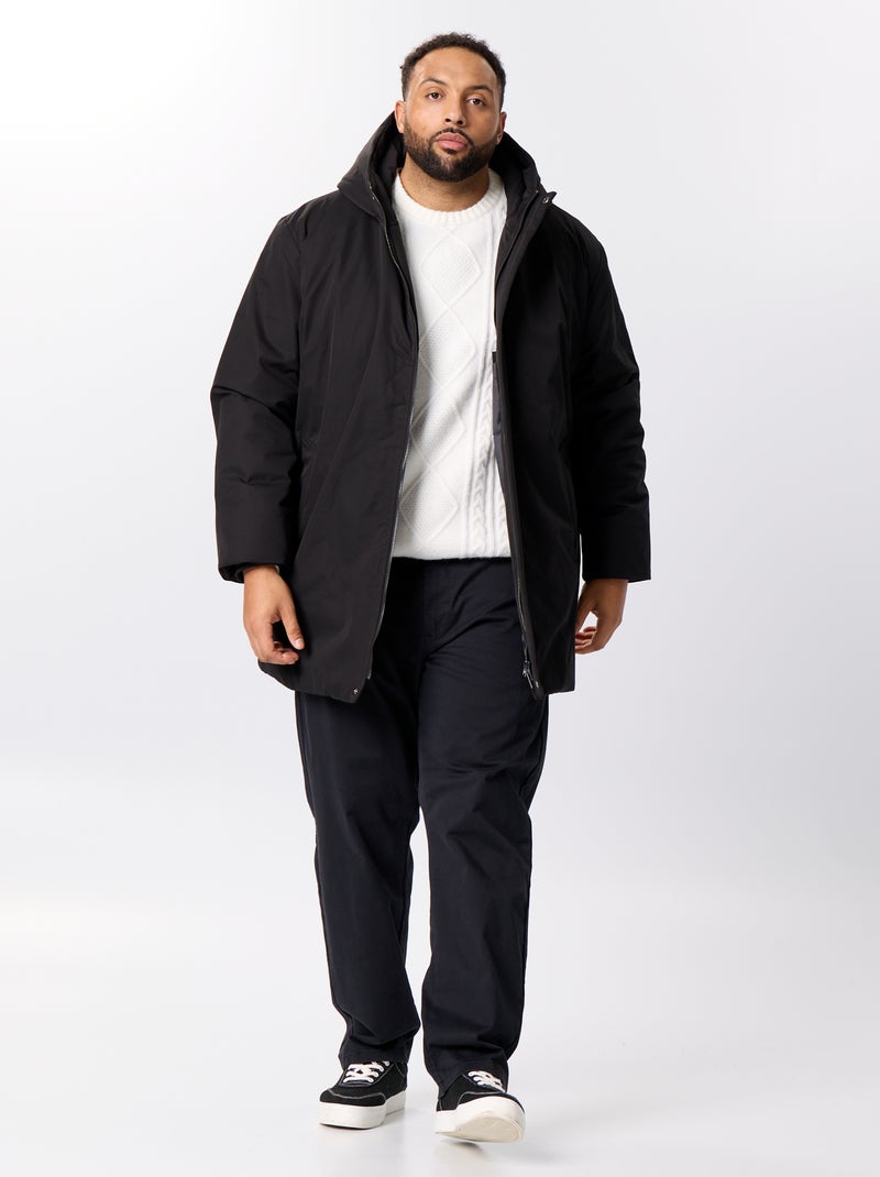 Parka con cappuccio tinta unita Nero - Kiabi