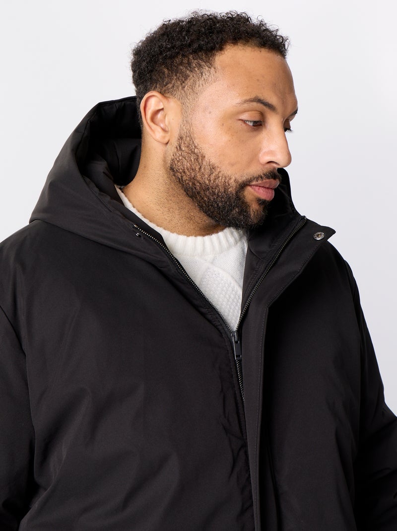 Parka con cappuccio tinta unita Nero - Kiabi