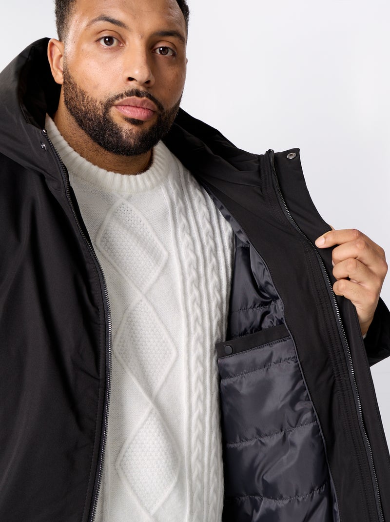 Parka con cappuccio tinta unita Nero - Kiabi