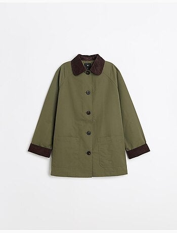 Parka con colletto di velluto a coste, mo fashion