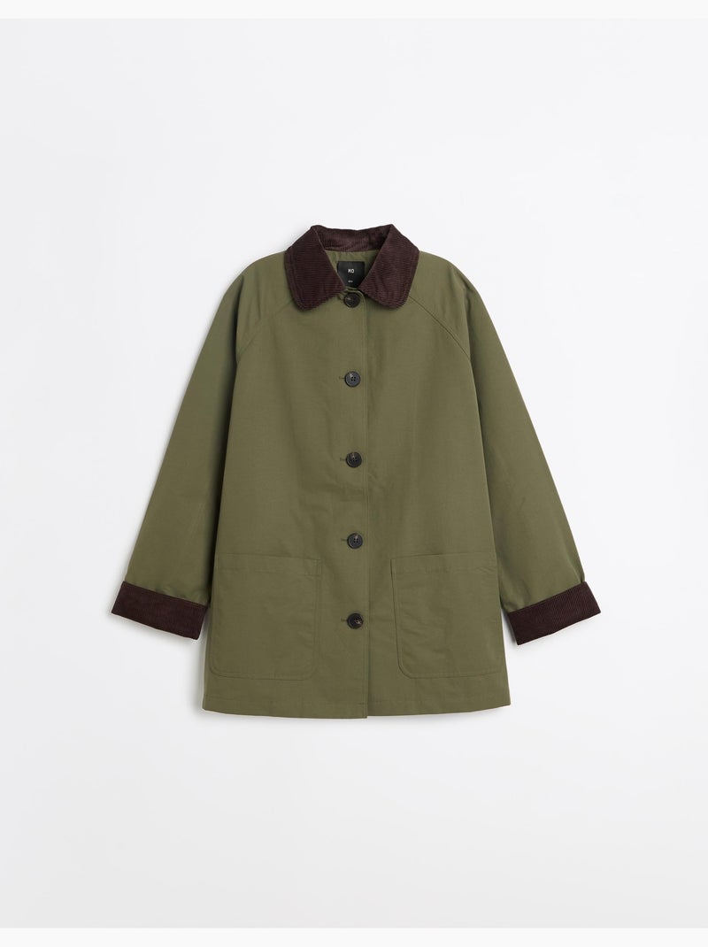 Parka con colletto di velluto a coste, mo fashion Verde - Kiabi
