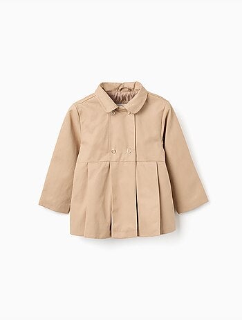 Parka con pieghe e cappuccio rimovibile