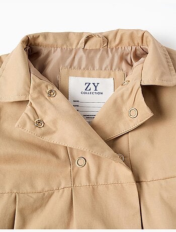 Parka con pieghe e cappuccio rimovibile