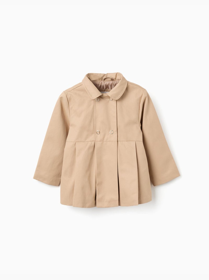Parka con pieghe e cappuccio rimovibile Beige chiaro - Kiabi