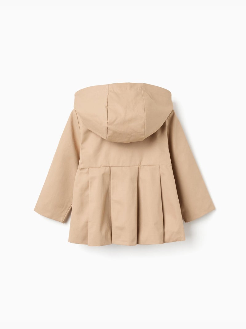 Parka con pieghe e cappuccio rimovibile Beige chiaro - Kiabi