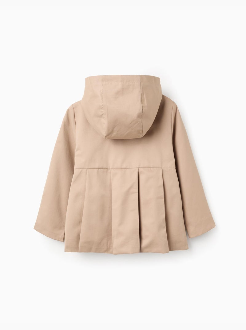 Parka con pieghe e cappuccio rimovibile Beige chiaro - Kiabi