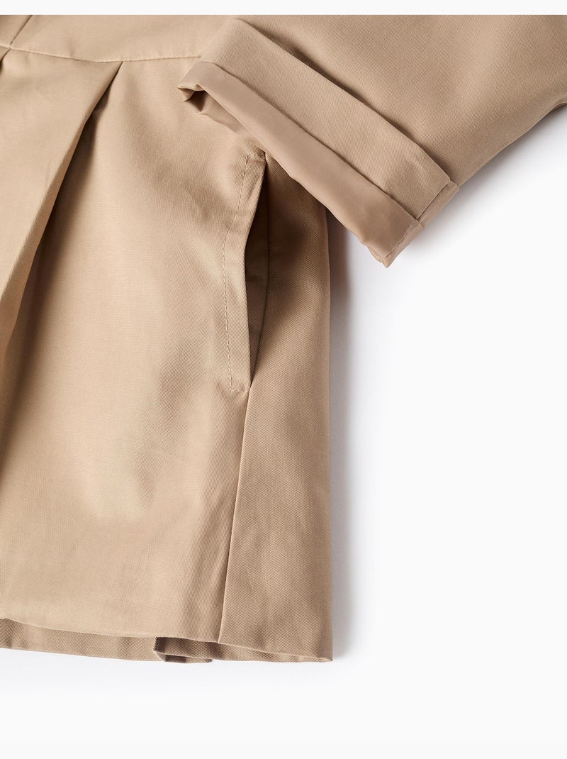 Parka con pieghe e cappuccio rimovibile Beige chiaro - Kiabi