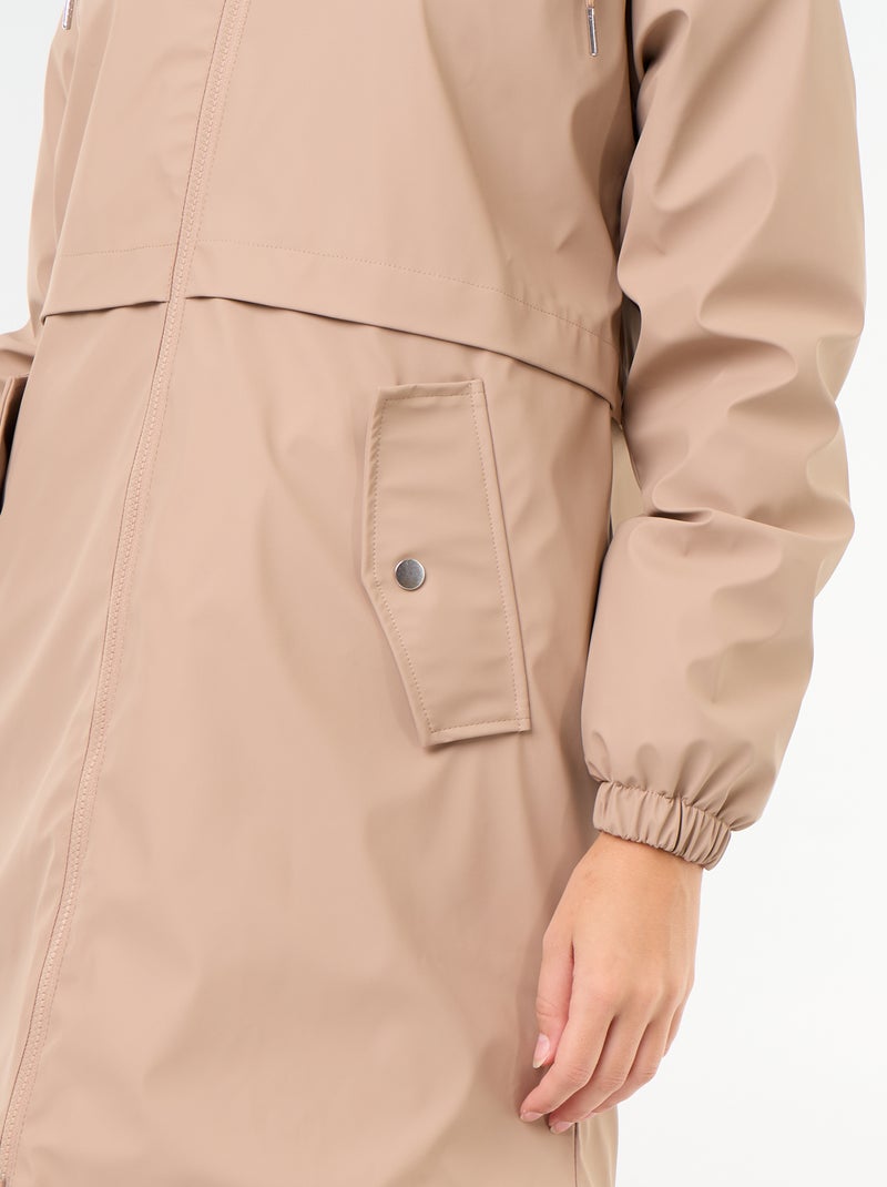 Parka dritto foderato in pelliccia sintetica Marrone - Kiabi