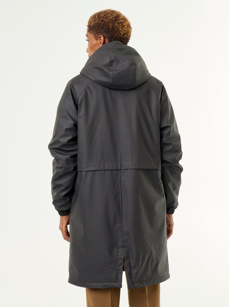 Parka dritto foderato in pelliccia sintetica Nero - Kiabi