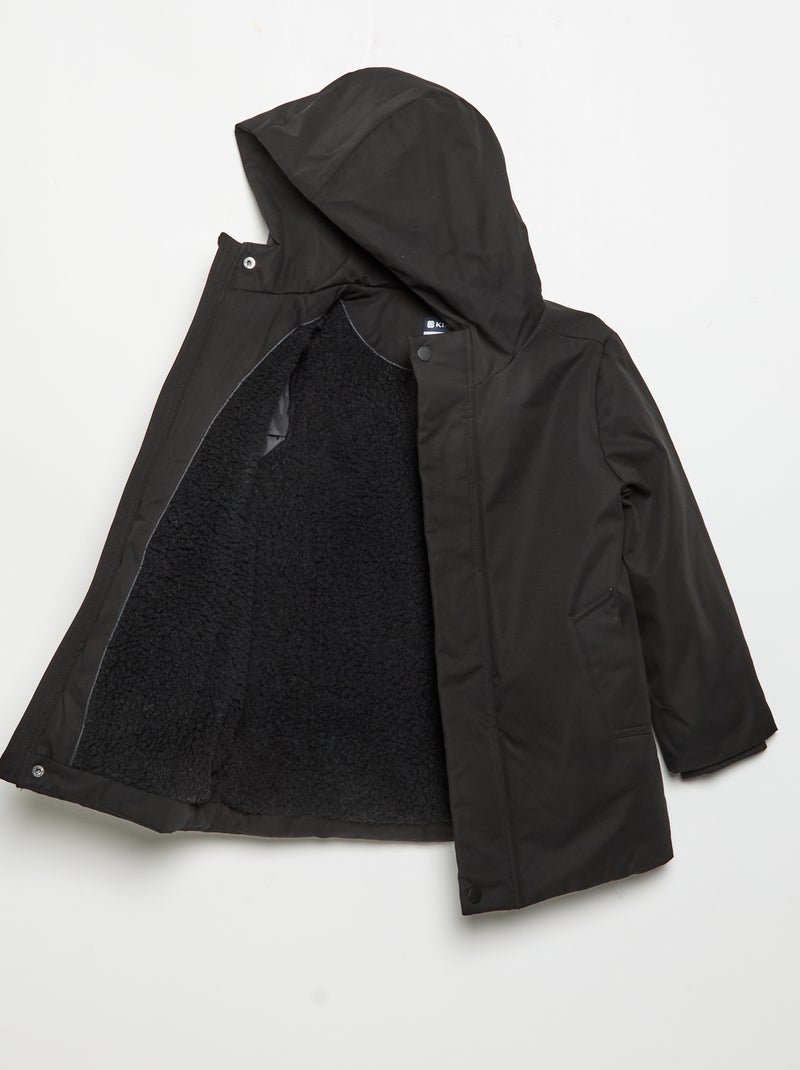 Parka foderato con cappuccio Nero - Kiabi