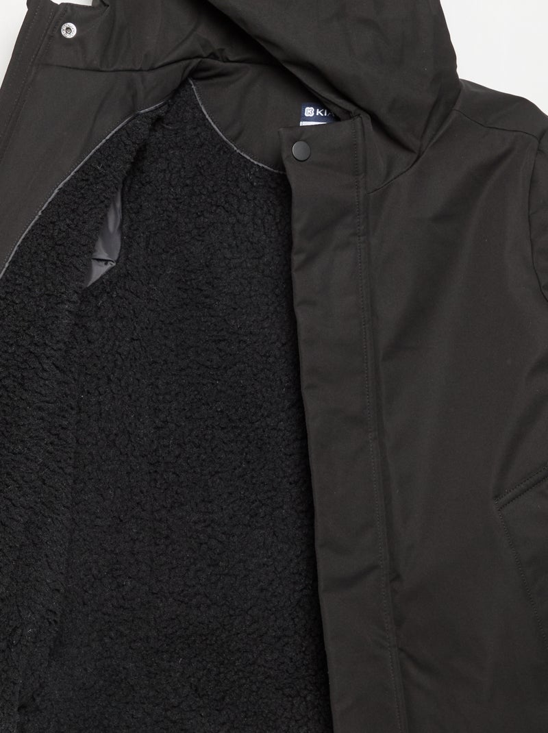 Parka foderato con cappuccio Nero - Kiabi