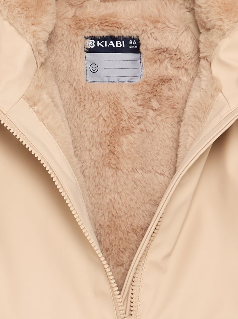 Parka foderato in pelliccia sintetica Beige - Kiabi