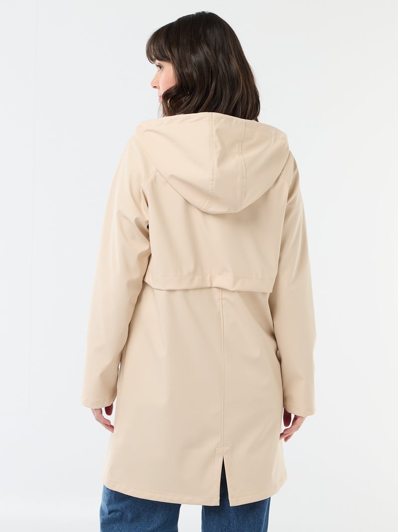 Parka gommata con cappuccio Beige - Kiabi