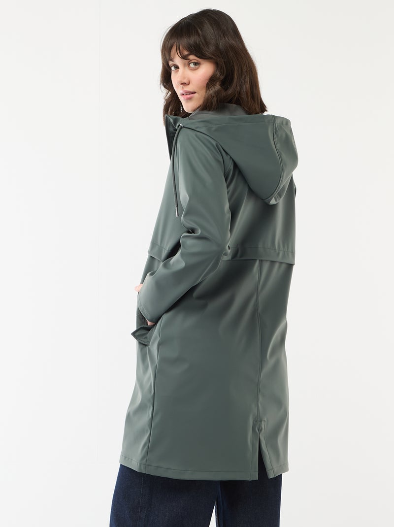 Parka gommata con cappuccio Kaki - Kiabi