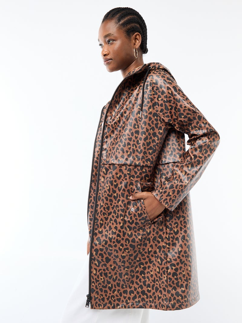 Parka gommata con cappuccio Marrone - Kiabi