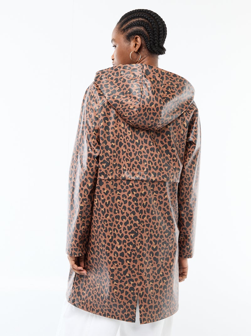 Parka gommata con cappuccio Marrone - Kiabi