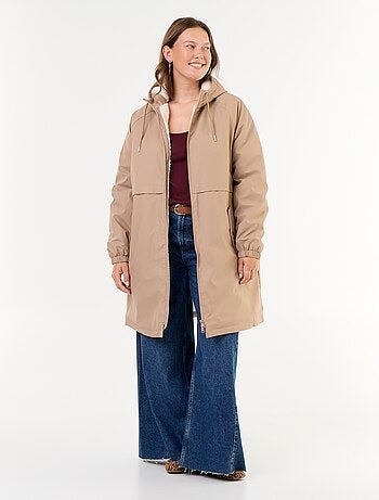 Parka gommato foderato con cappuccio
