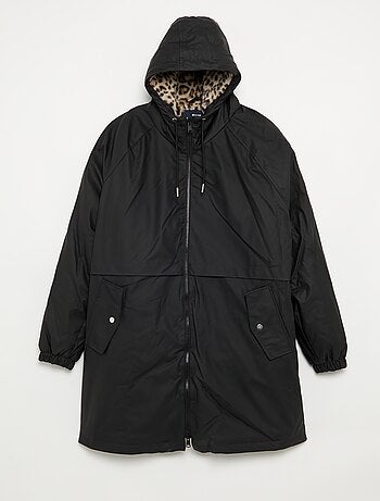 Parka gommato foderato con cappuccio