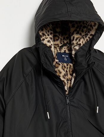 Parka gommato foderato con cappuccio