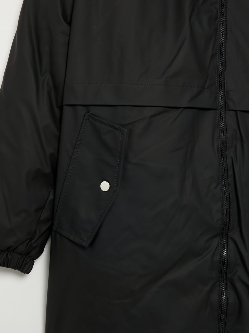 Parka gommato foderato con cappuccio Nero - Kiabi
