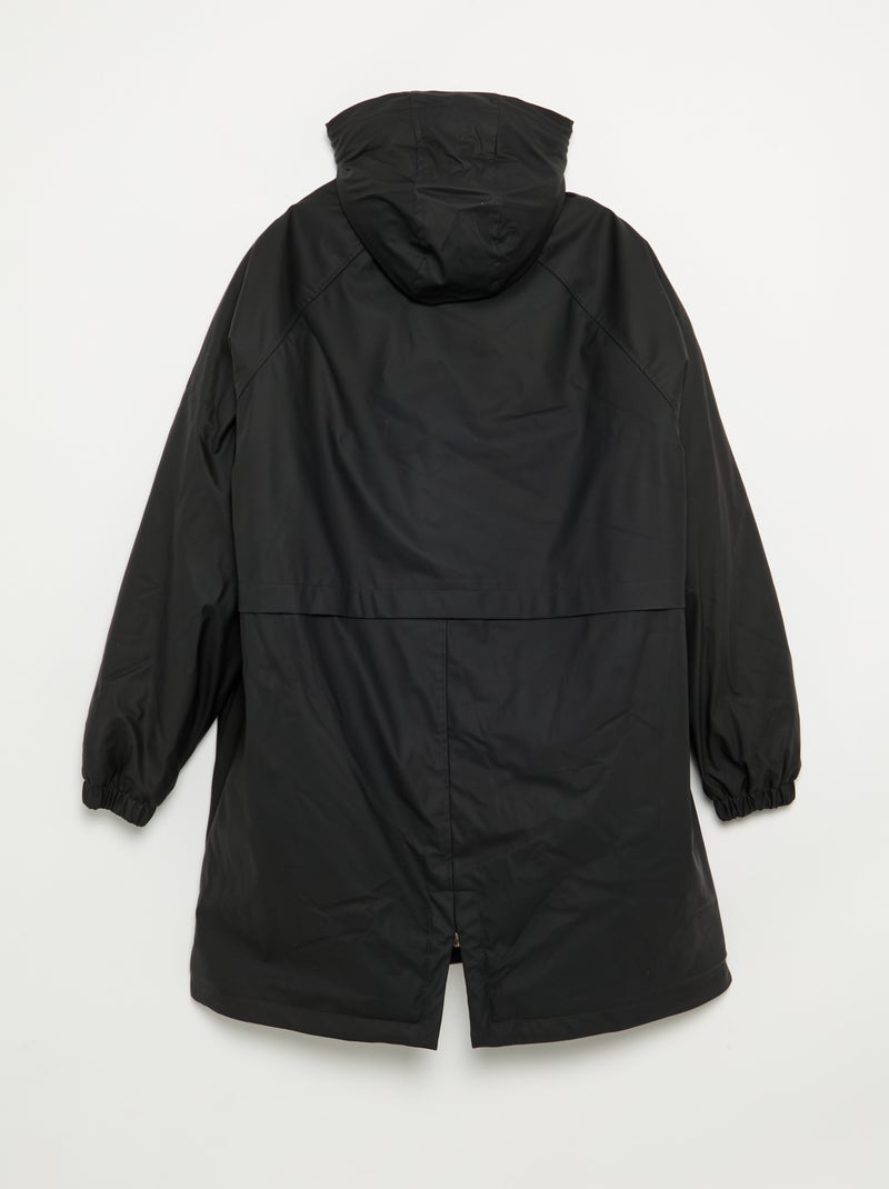 Parka gommato foderato con cappuccio Nero - Kiabi