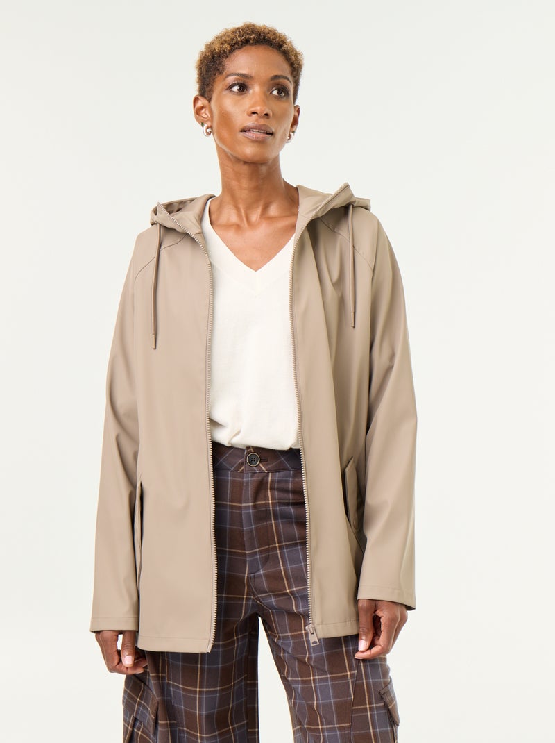 Parka idrorepellente con cappuccio Beige - Kiabi