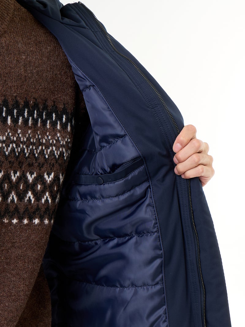 Parka idrorepellente con cappuccio Blu - Kiabi