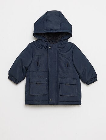 Parka idrorepellente con cappuccio e fodera effetto montone