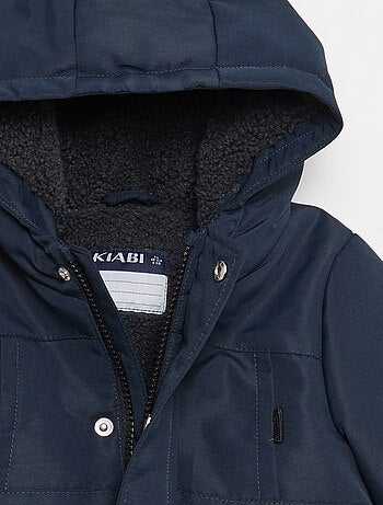 Parka idrorepellente con cappuccio e fodera effetto montone