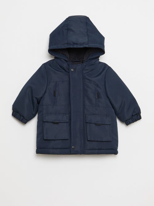 Parka idrorepellente con cappuccio e fodera effetto montone - Kiabi