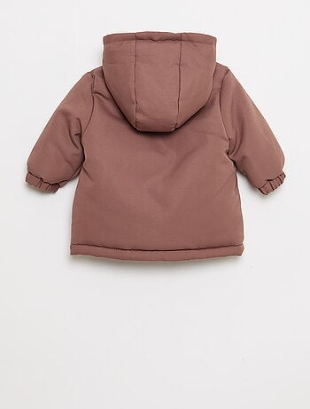 Parka idrorepellente con cappuccio e fodera effetto montone