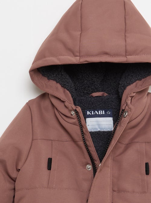 Parka idrorepellente con cappuccio e fodera effetto montone - Kiabi