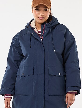 Parka idrorepellente con cappuccio effetto montone