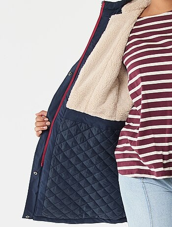 Parka idrorepellente con cappuccio effetto montone
