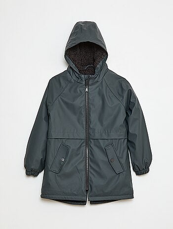 Parka idrorepellente con cappuccio effetto montone