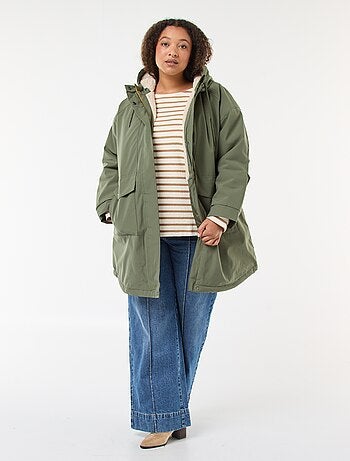 Parka idrorepellente con cappuccio effetto montone