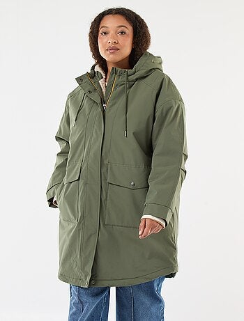 Parka idrorepellente con cappuccio effetto montone
