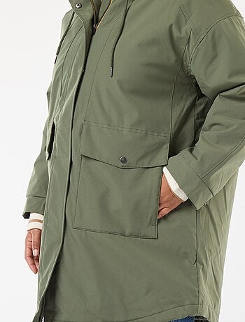 Parka idrorepellente con cappuccio effetto montone