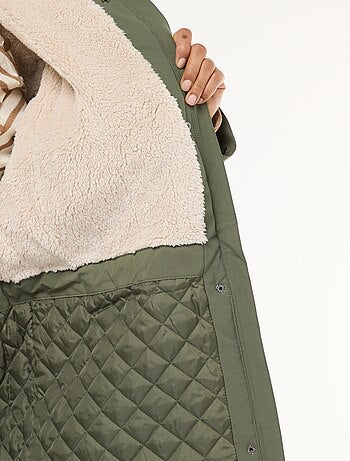 Parka idrorepellente con cappuccio effetto montone