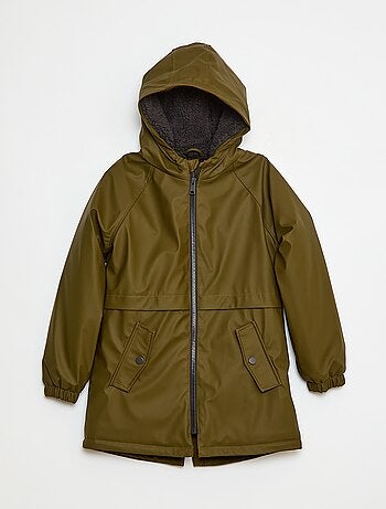 Parka idrorepellente con cappuccio effetto montone