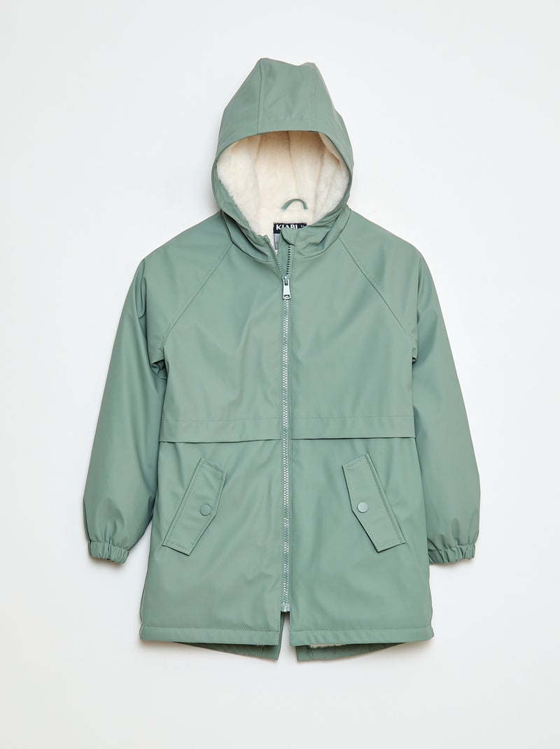 Parka idrorepellente con cappuccio interamente foderato Verde
