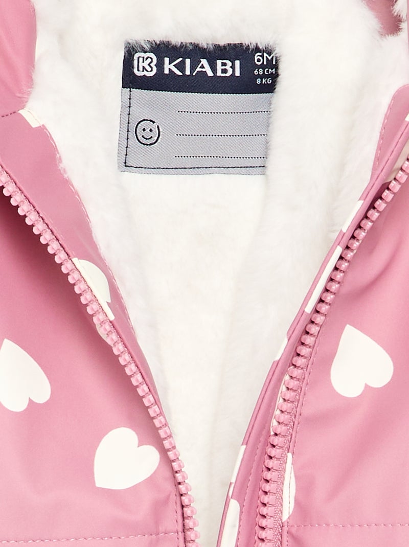 Parka idrorepellente con cappuccio Rosa - Kiabi